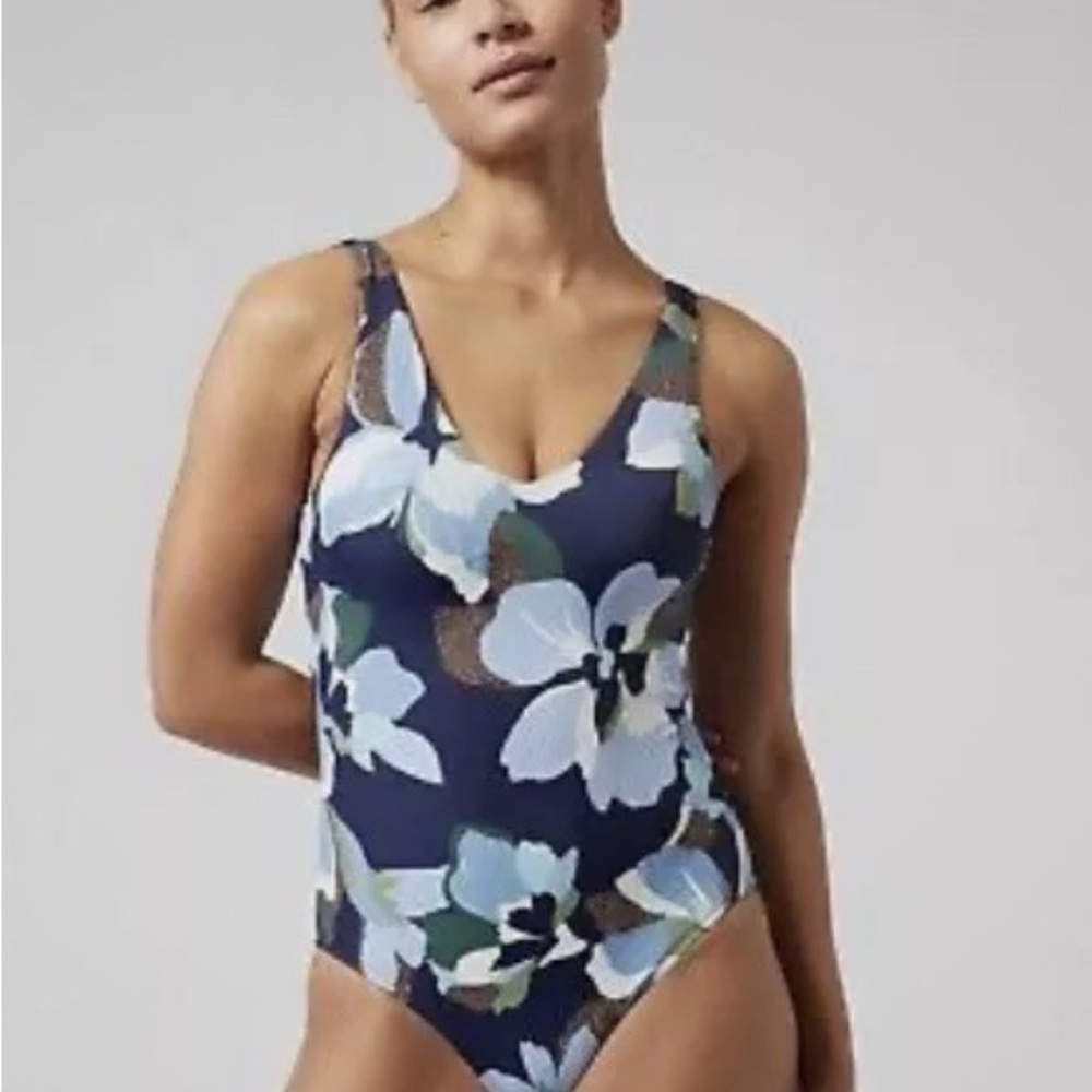 NWT Athleta Seychelles hero bloom dress blue one piece swimsuit XS - Picture 9 of 9
